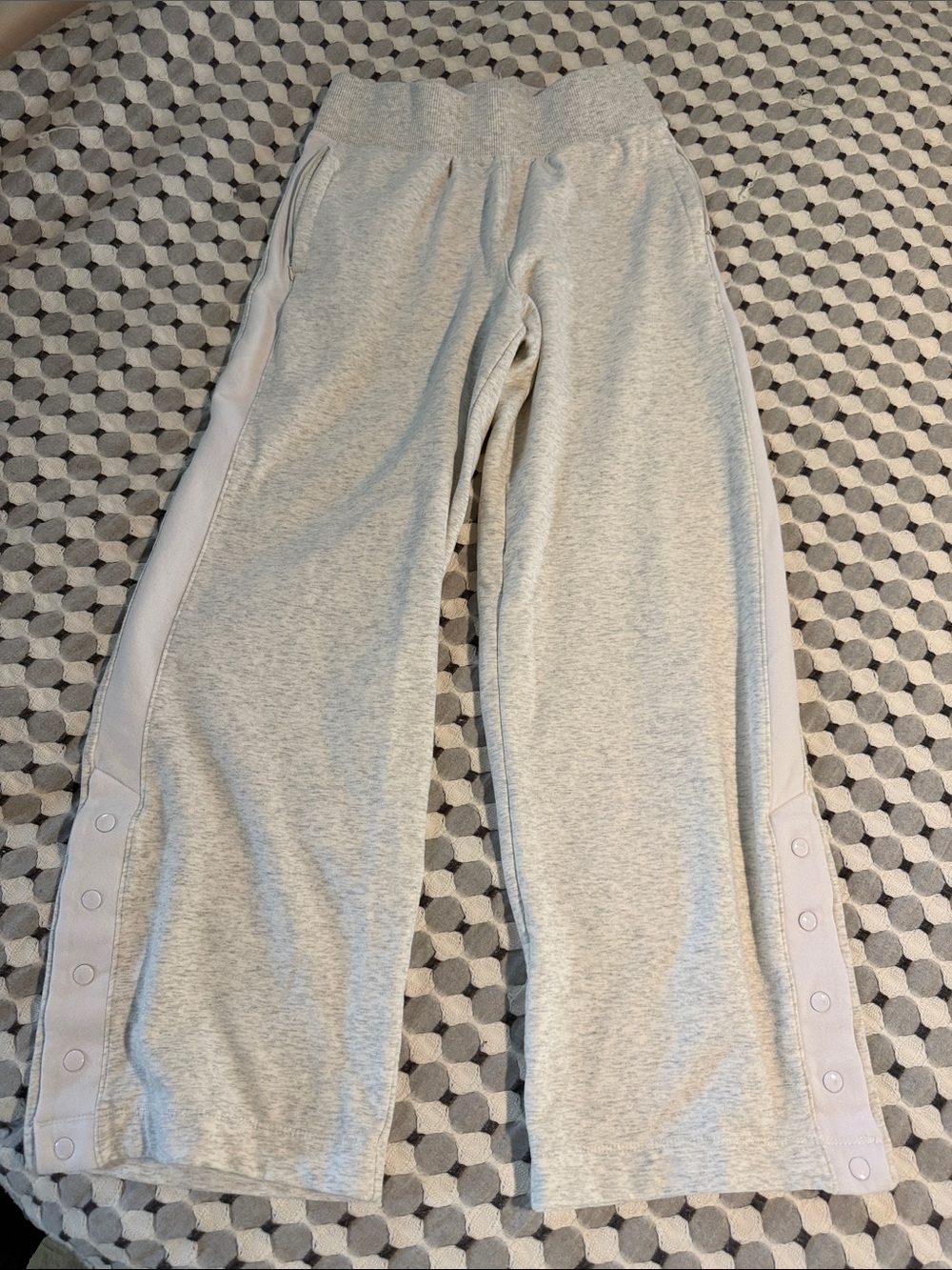 Yogalicious Light Gray Snap-Trim Lounge Pants